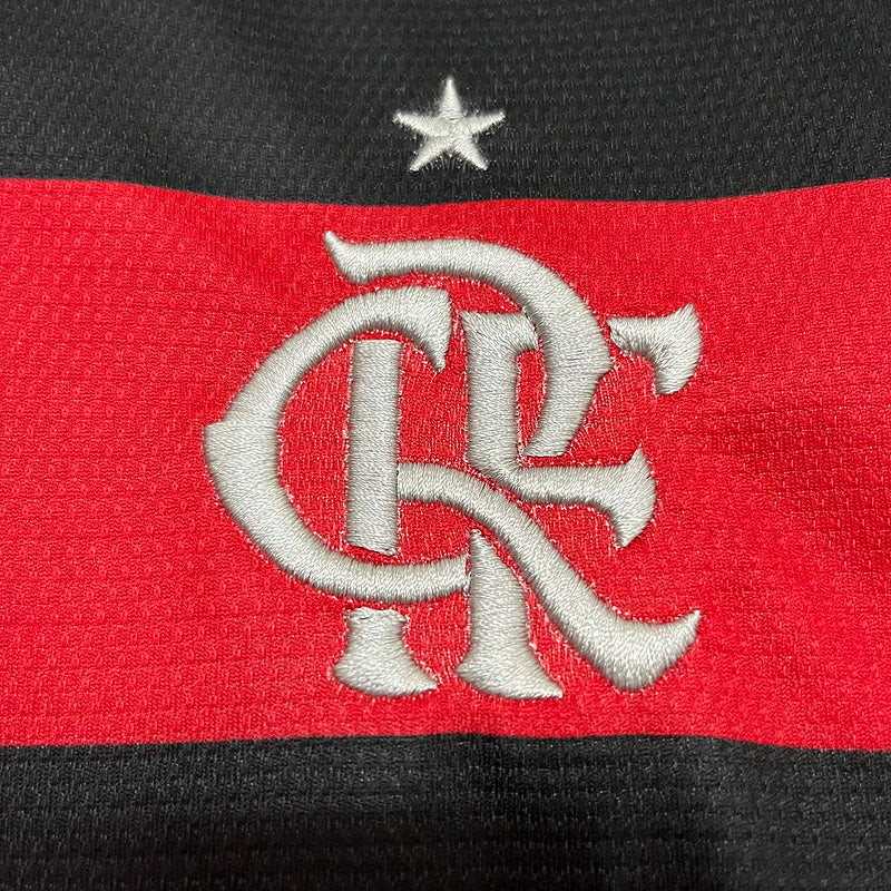 Kit Infantil Flamengo 24/25 Rubro Negro Manga Longa