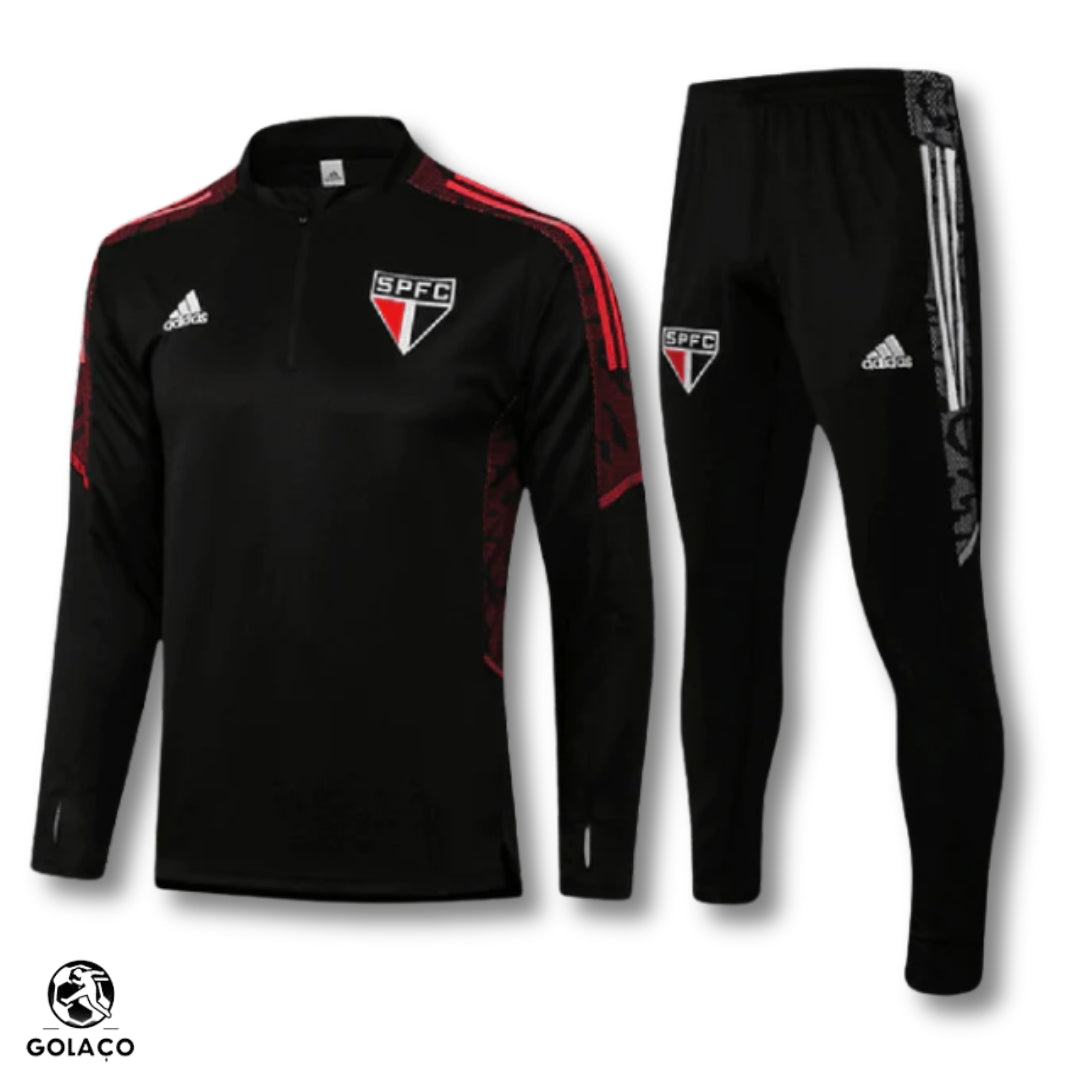 Conjunto São Paulo 21/22 Preto - Com Ziper