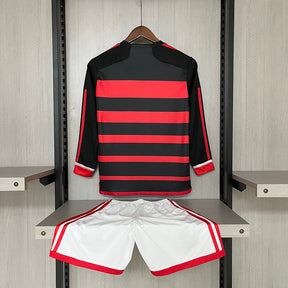 Kit Infantil Flamengo 24/25 Rubro Negro Manga Longa