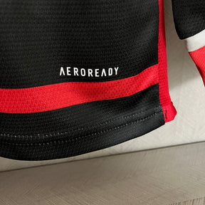 Kit Infantil Flamengo 24/25 Rubro Negro Manga Longa